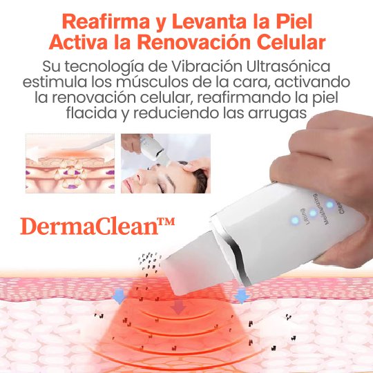 DermaClean™ La Espátula Ultrasónica que Revolucionará tu Rutina de Skincare
