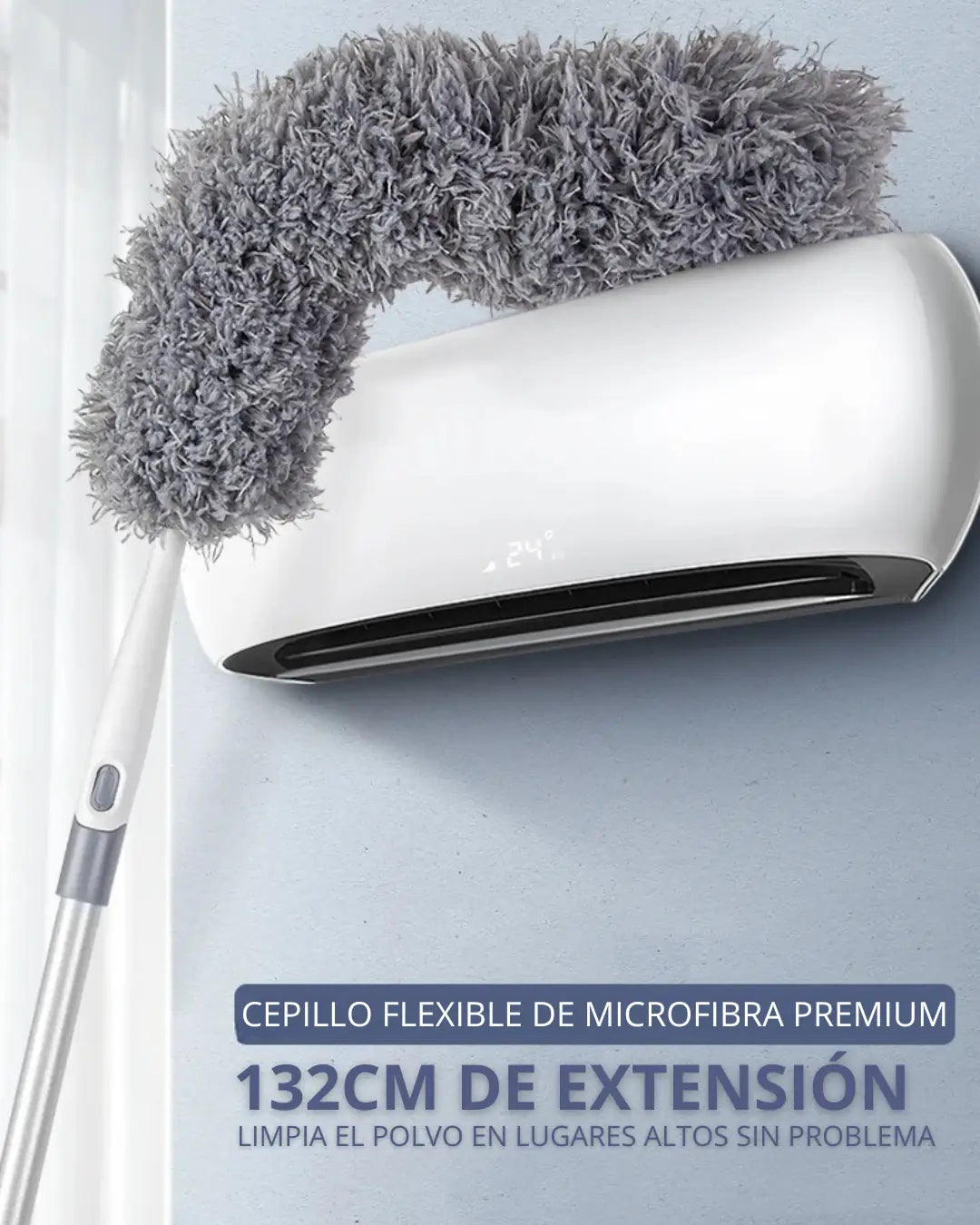 Cepillo premium de microfibra con mango extensible