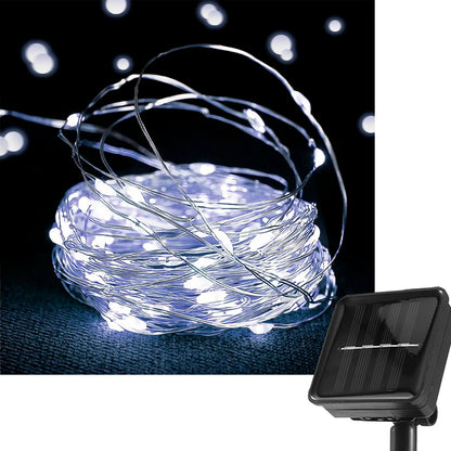 Luces LED de 10m para decoración con panel solar