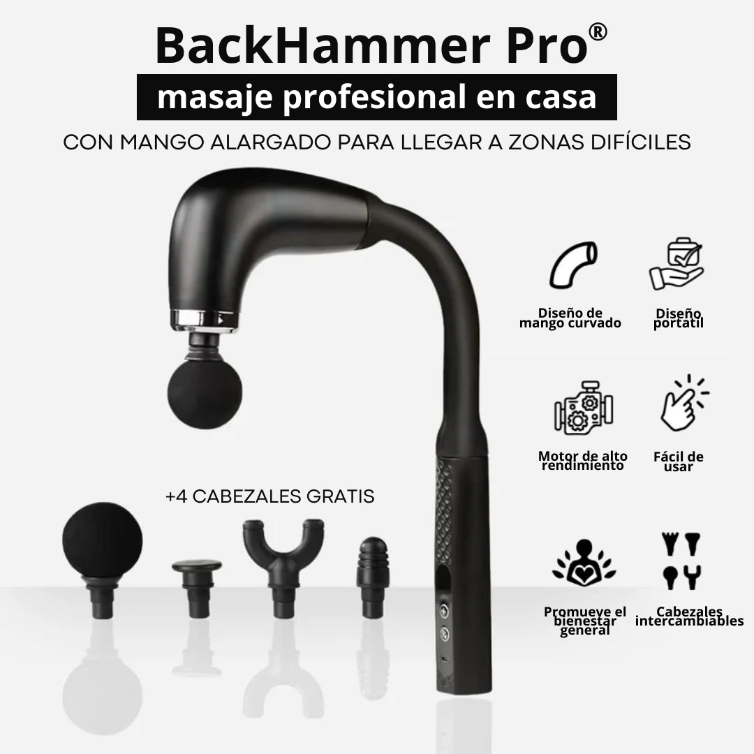 BackHammer Pro®: Masaje profundo donde tus manos no llegan