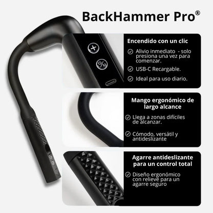 BackHammer Pro®: Masaje profundo donde tus manos no llegan