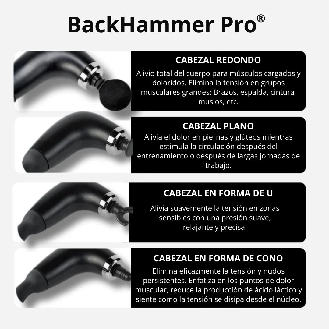 BackHammer Pro®: Masaje profundo donde tus manos no llegan