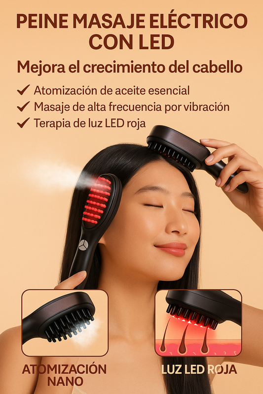 Revitacom®: Cepillo de masaje con tecnología LED para un cabello renovado