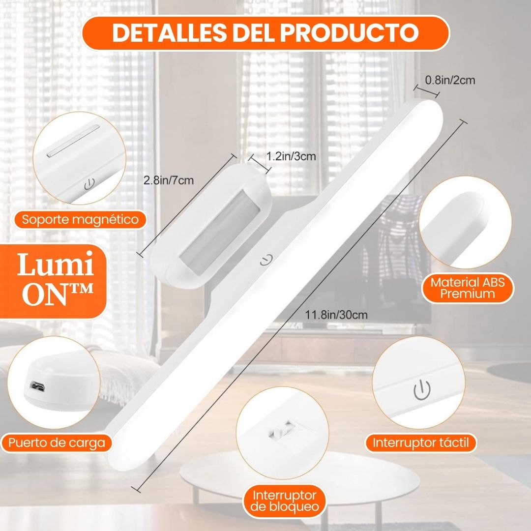 LumiON™: Barra de luz táctil con brillo ajustable
