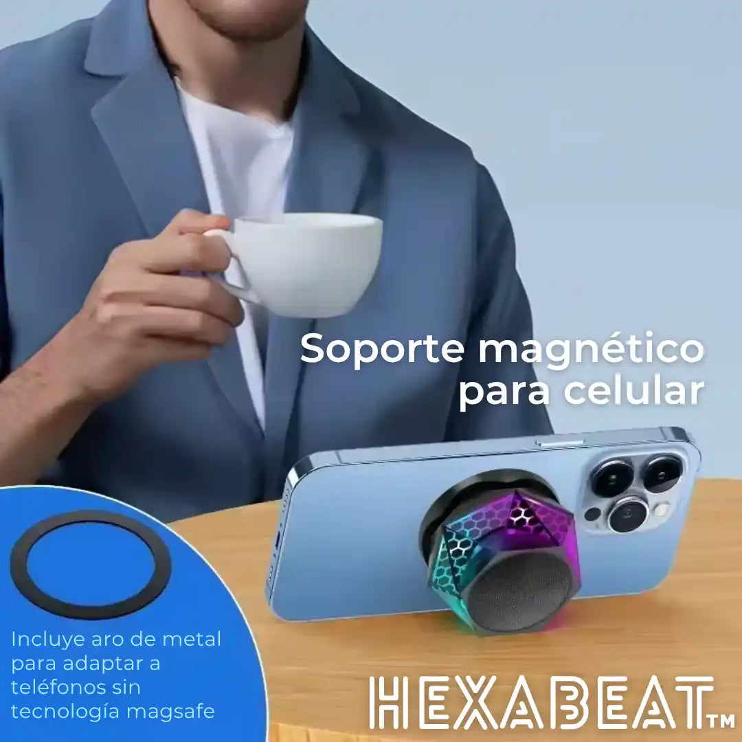 HexaBeat™ Mini bocina magnética para celular