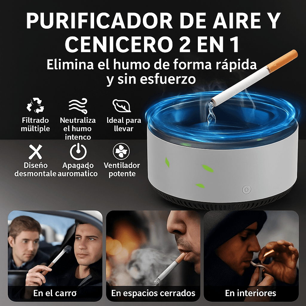 SmokeOFF: Cenicero Purificador Portátil